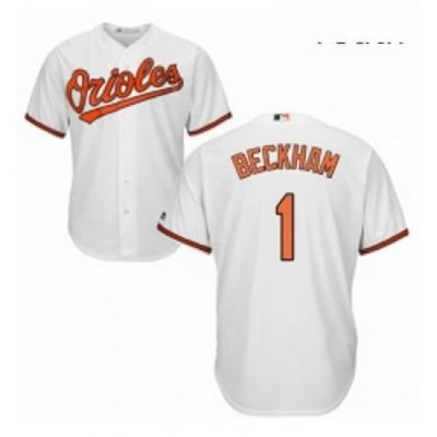 Youth Majestic Baltimore Orioles 1 Tim Beckham Replica White Home Cool Base MLB Jersey