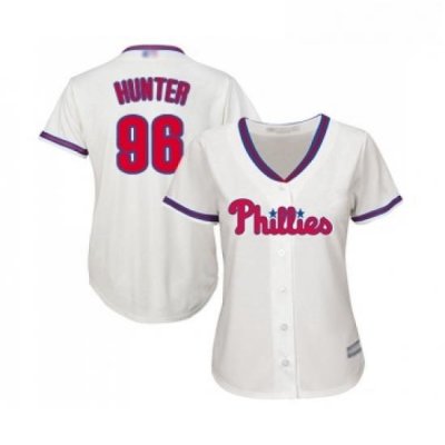 Womens Philadelphia Phillies 96 Tommy Hunter Replica Cream Alternate Cool Base Baseball Jersey