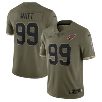 Men Arizona Cardinals 99 J J  Watt Olive 2022 Salute To Service Limited Stitched Jersey