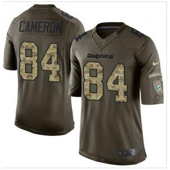 Nike Miami Dolphins #84 Jordan Cameron Green Men 27s Stitched NFL Limited Salute to Service Jersey