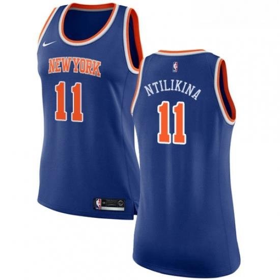 Womens Nike New York Knicks 11 Frank Ntilikina Authentic Royal Blue NBA Jersey Icon Edition