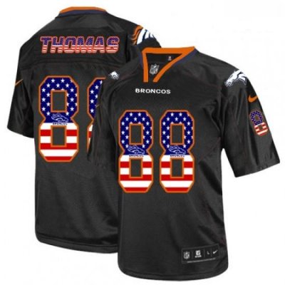 Men Nike Denver Broncos 88 Demaryius Thomas Elite Black USA Flag Fashion NFL Jersey