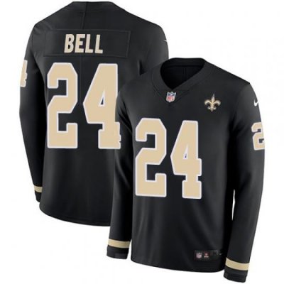 Nike Saints #24 Vonn Bell Black Team Color Men Stitched NFL Limited Therma Long Sleeve Jersey