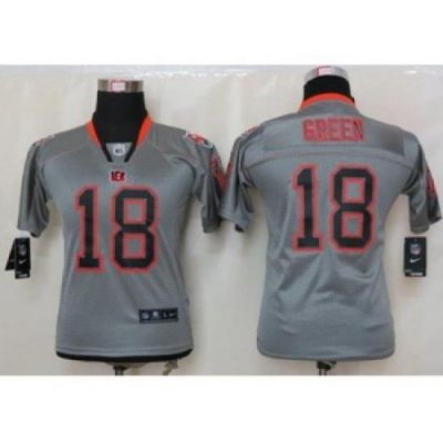 Nike Youth Cincinnati Bengals #18 A.J. Green Grey jerseys[Elite lights out]