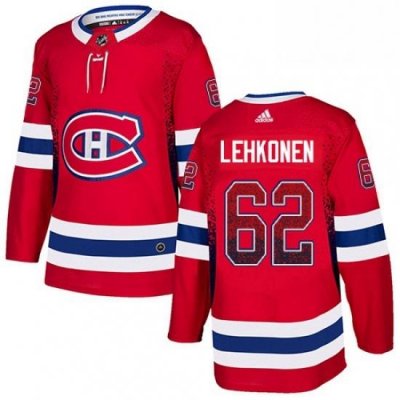 Mens Adidas Montreal Canadiens 62 Artturi Lehkonen Authentic Red Drift Fashion NHL Jersey