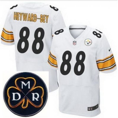 Men's Nike Pittsburgh Steelers #88 Darrius Heyward-Bey White Stitched NFL Elite MDR Dan Rooney Patch Jersey