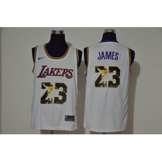 Lakers 23 Lebron James White Player Name Nike Swingman Fashion Jersey