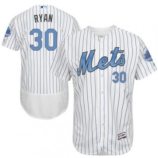 Mens Majestic New York Mets 30 Nolan Ryan Authentic White 2016 Fathers Day Fashion Flex Base MLB Jersey