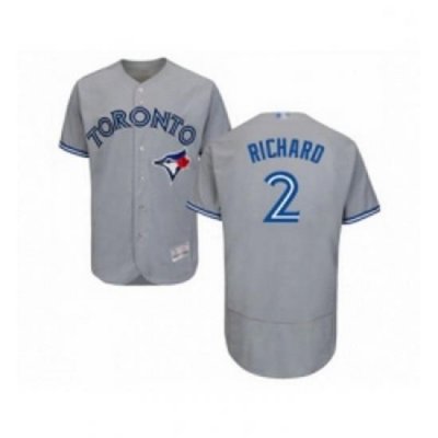 Mens Toronto Blue Jays 2 Clayton Richard Grey Road Flex Base Authentic Collection Baseball Jersey