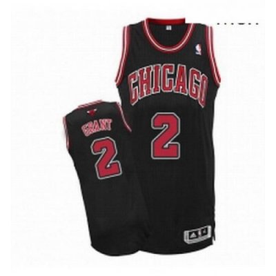 Mens Adidas Chicago Bulls 2 Jerian Grant Authentic Black Alternate NBA Jersey