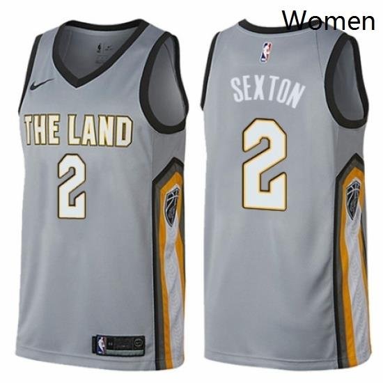 Womens Nike Cleveland Cavaliers 2 Collin Sexton Swingman Gray NBA Jersey City Edition