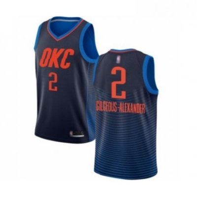 Womens Oklahoma City Thunder 2 Shai Gilgeous Alexander Swingman Navy Blue Basketball Jersey Statement Edition