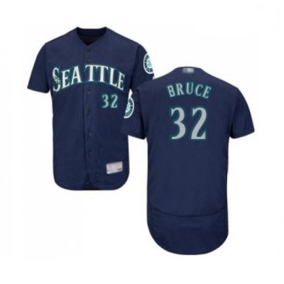 Mens Seattle Mariners 32 Jay Bruce Navy Blue Alternate Flex Base Authentic Collection Baseball Jersey