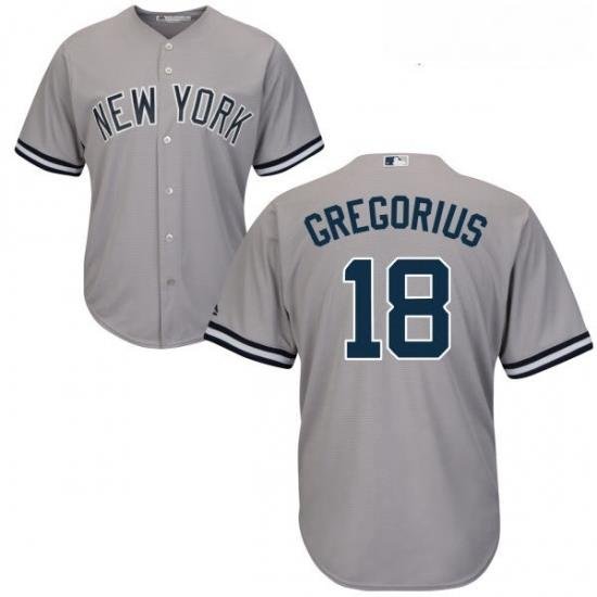 Youth Majestic New York Yankees 18 Didi Gregorius Replica Grey Road MLB Jersey