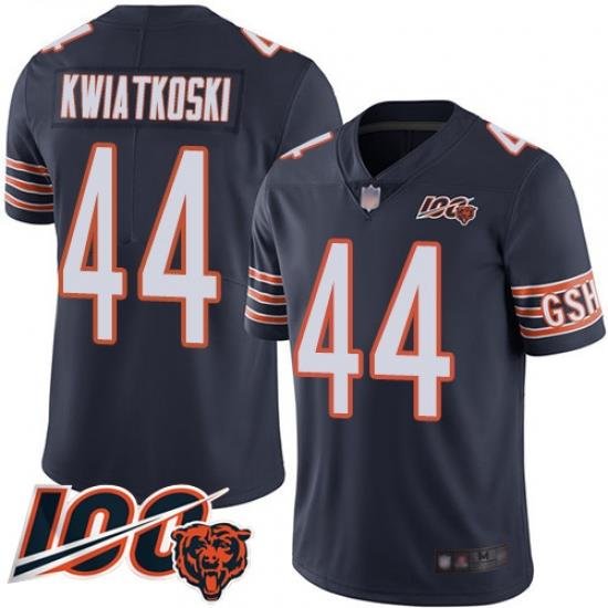 Men Chicago Bears 44 Nick Kwiatkoski Navy Blue Team Color 100th Season Limited Football Jersey