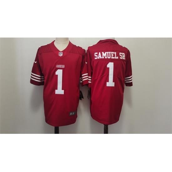 Men San Francisco 49ers 1 Deebo Samuel Red Vapor Untouchable Limited Stitched Football Jersey