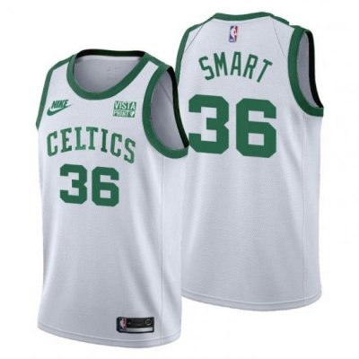 Men Boston Celtics 36 Marcus Smart Men Nike Releases Classic Edition NBA 75th Anniversary Jersey White