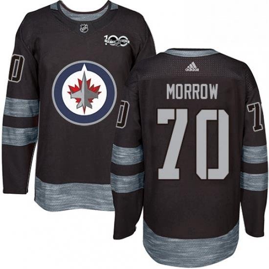 Mens Adidas Winnipeg Jets 70 Joe Morrow Authentic Black 1917 2017 100th Anniversary NHL Jerse