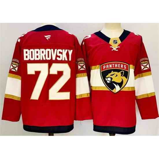 Men Florida Panthers 72 Sergei Bobrovsky Red 2024 25 Home Stitched Hockey Jersey