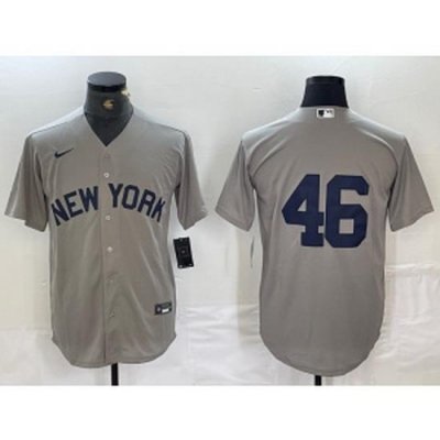 MLB Yankees 46 Andy Pettitte Grey Nike Cool Base Men Jersey