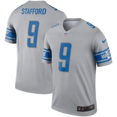 Nike Lions 9 Matthew Stafford Gray Inverted Legend Jersey