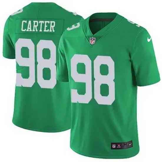 Youth Philadelphia Eagles Jalen Carter #98 Green Vapor Untouchable Limited Stitched NFL Jersey