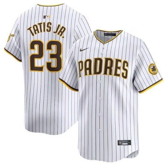 Men San Diego Padres 23 Fernando Tatis Jr  White 2024 Home Limited Stitched Baseball Jersey