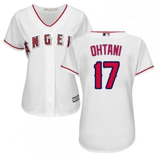 Womens Majestic Los Angeles Angels of Anaheim 17 Shohei Ohtani Replica White Home Cool Base MLB Jersey