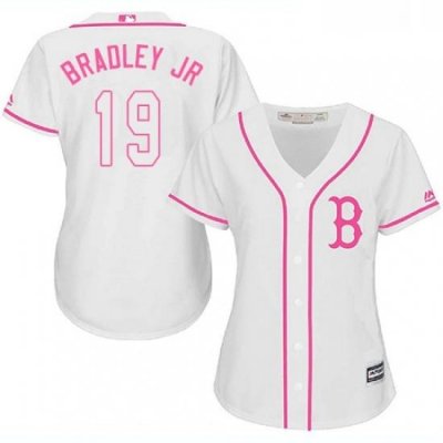 Womens Majestic Boston Red Sox 19 Jackie Bradley Jr Authentic White Fashion MLB Jersey