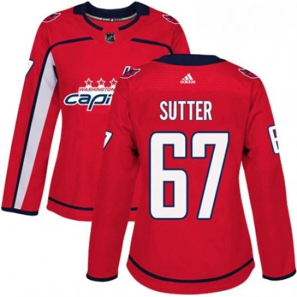 Womens Adidas Washington Capitals 67 Riley Sutter Authentic Red Home NHL Jersey