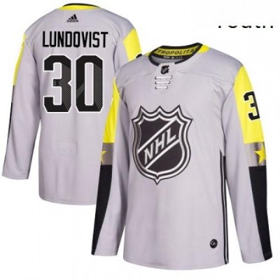 Youth Adidas New York Rangers 30 Henrik Lundqvist Authentic Gray 2018 All Star Metro Division NHL Jersey