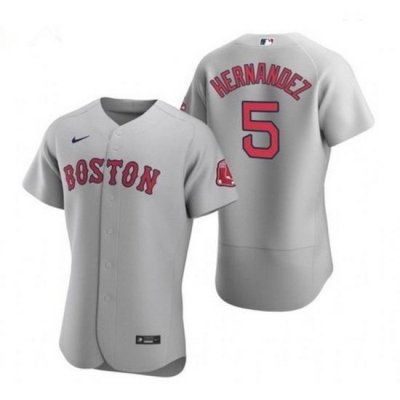 Men Men Boston Red Sox 5 Enrique Hernandez Gray Flexbase Jersey