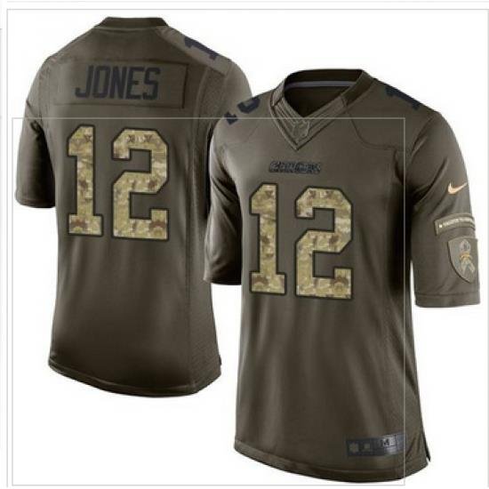 Nike San Diego Chargers #12 Jacoby Jones Green Men 27s Stitched NFL Limited Salute to Service Jersey