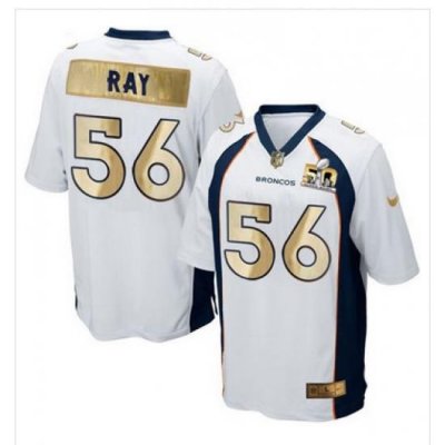 Nike Broncos #56 Shane Ray White Mens Stitched NFL Game Super BoWl 50 Collection Jersey