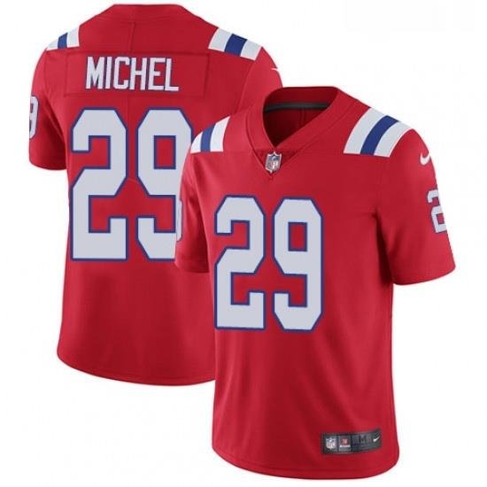 Mens Nike New England Patriots 29 Sony Michel Red Alternate Vapor Untouchable Limited Player NFL Jersey