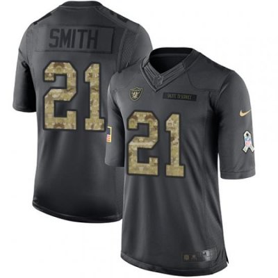 Nike Raiders #21 Sean Smith Black Mens Stitched NFL Limited 2016 Salute To Service Jersey