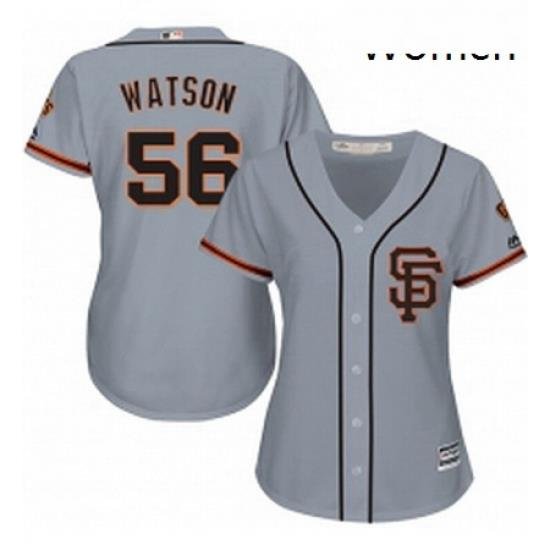 Womens Majestic San Francisco Giants 56 Tony Watson Authentic Grey Road 2 Cool Base MLB Jersey