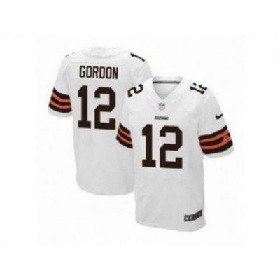 Nike Cleveland Browns 12 Josh Gordon white Elite NFL Jersey