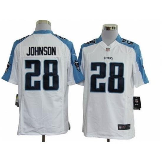 Nike Tennessee Titans 28 Chris Johnson White Game Jersey