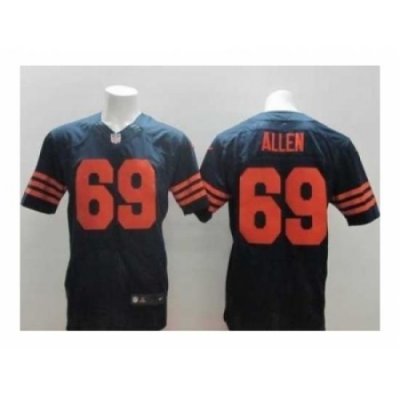 Nike Chicago Bears 69 Jared Allen blue Elite number orange NFL Jersey