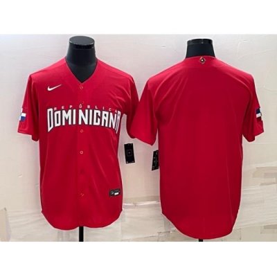 Men Dominican Republic Baseball Blank 2023 Red World Baseball Classic Stitched Jersey