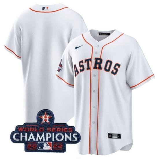 Men Houston Astros Blank White 2022 World Series Champions Home Stitched Baseball Jersey