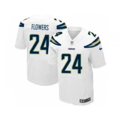 Nike San Diego Chargers 24 Brandon Flowers White Elite NFL Jersey