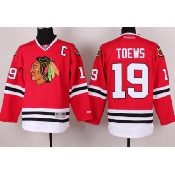 Chicago Blackhawks 19 Jonathan Toews Red NHL Jersey C PATCH