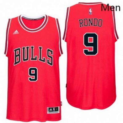 Chicago Bulls 9 Rajon Rondo Road Red New Swingman Jersey