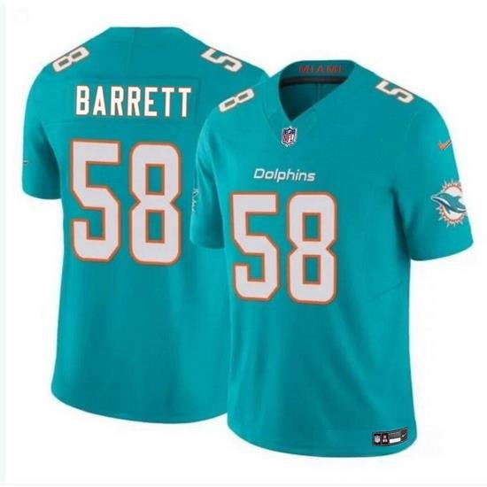 Men Miami Dolphins 58 Shaquil Barrett Aqua 2023 F U S E Vapor Limited Stitched Football Jersey