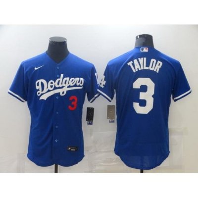 Men Dodgers 3 Chris Taylor Royal Nike Flexbase Jersey