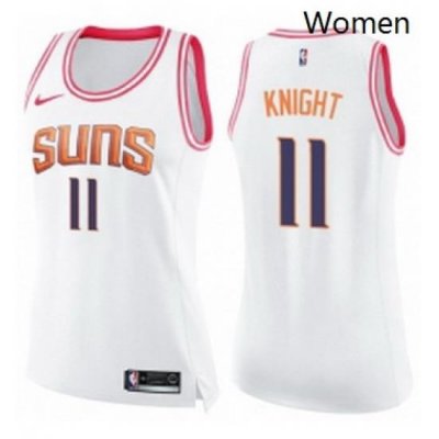 Womens Nike Phoenix Suns 11 Brandon Knight Swingman WhitePink Fashion NBA Jersey