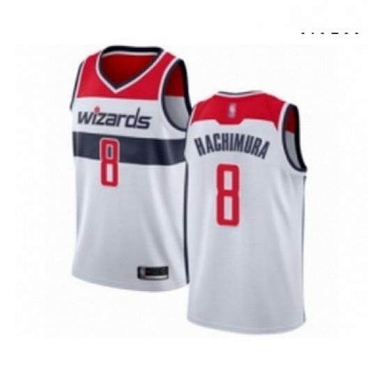 Mens Washington Wizards 8 Rui Hachimura Authentic White Basketball Jersey Association Edition