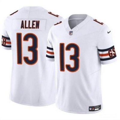 Men Chicago Bears 13 Keenan Allen White 2023 F U S E  Vapor Stitched Football Jersey